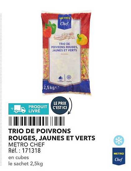 TRIO DE POIVRONS ROUGES, JAUNES ET VERTS
