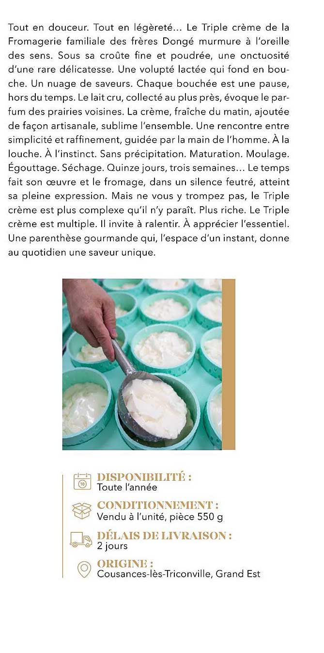 Triple crème de la Fromagerie familiale des frères Dongé