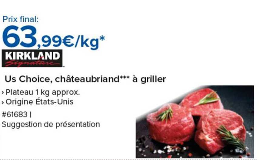 Us Choice, châteaubriand*** à griller