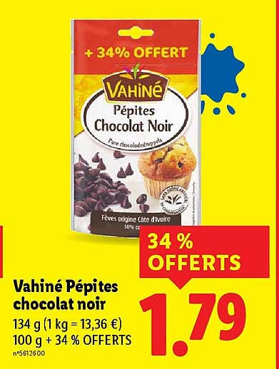 Vahiné Pépites chocolat noir