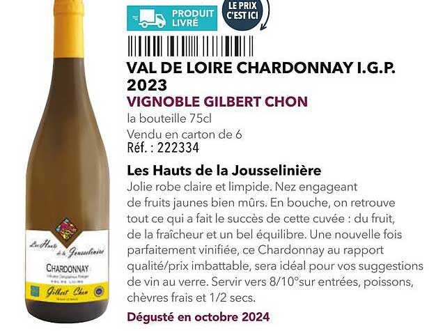 VAL DE LOIRE CHARDONNAY I.G.P. 2023