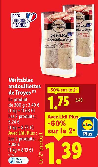 Véritables andouillettes de Troyes