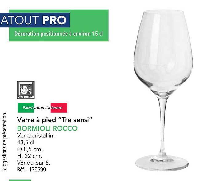 Verre à pied "Tre sensi" BORMIOLI ROCCO