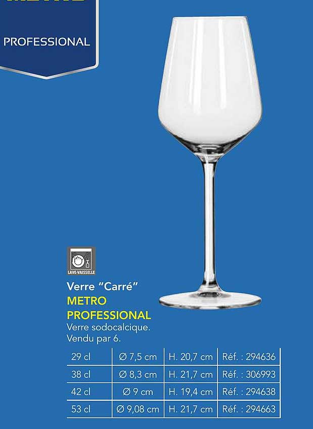 Verre "Carré" METRO PROFESSIONAL