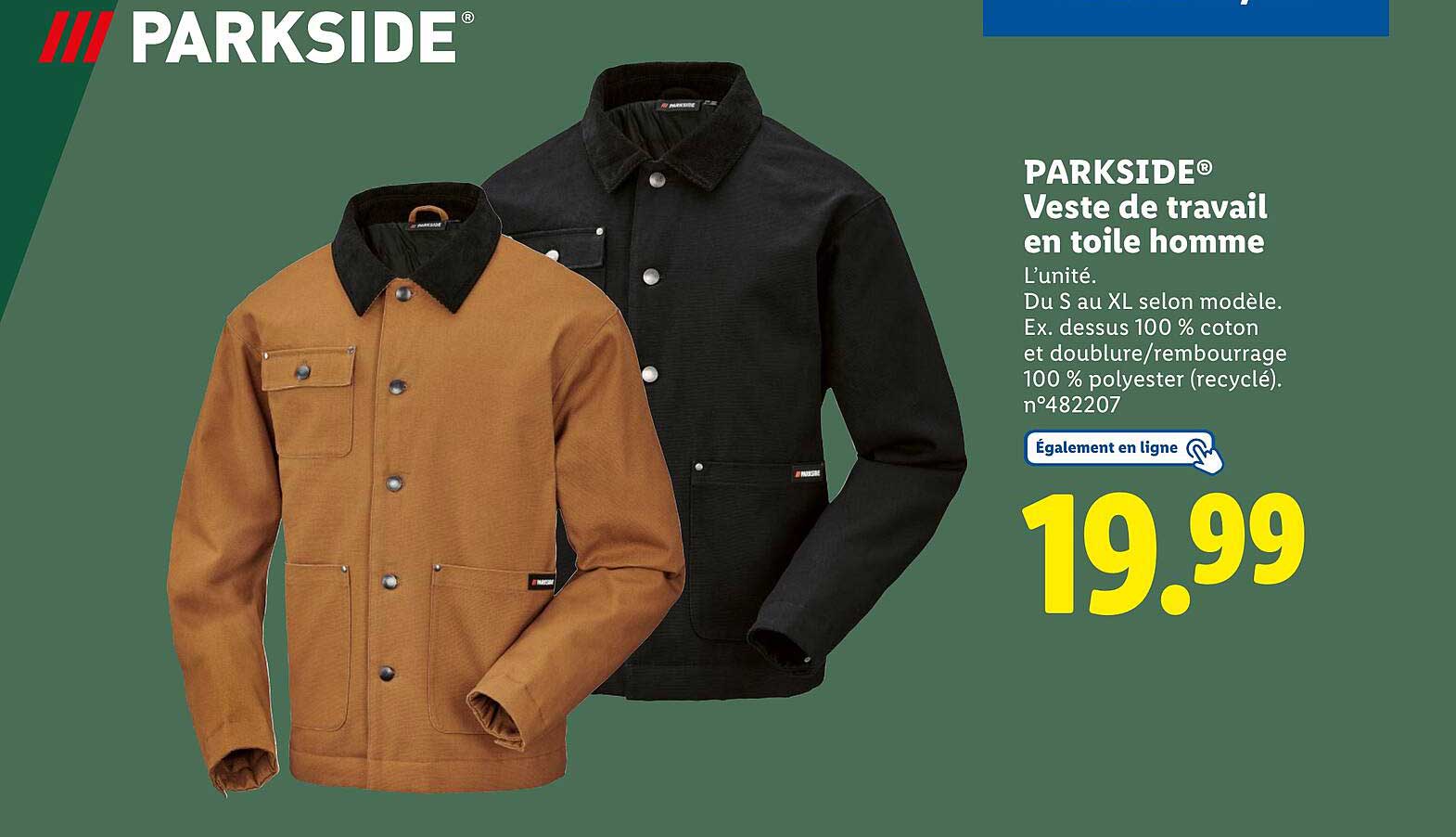 Veste de travail en toile homme