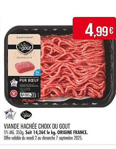 VIANDE HACHÉE CHOIX DU GOÛT