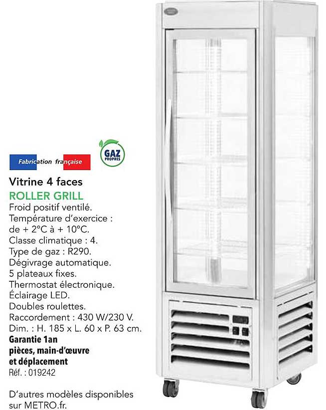Vitrine 4 faces ROLLER GRILL