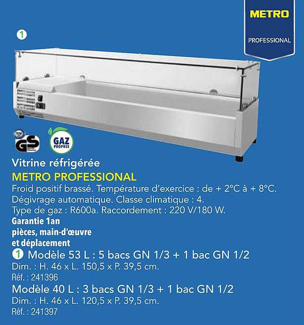 Vitrine réfrigérée METRO PROFESSIONAL