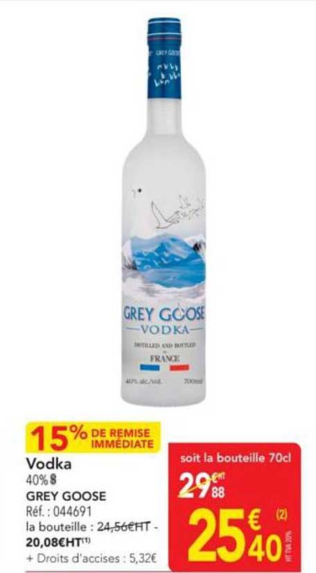 Vodka GREY GOOSE - 15% de remise immédiate