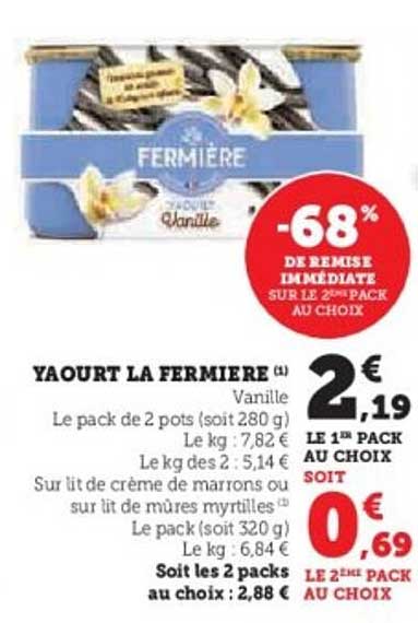 YAOURT LA FERMIERE Vanille
