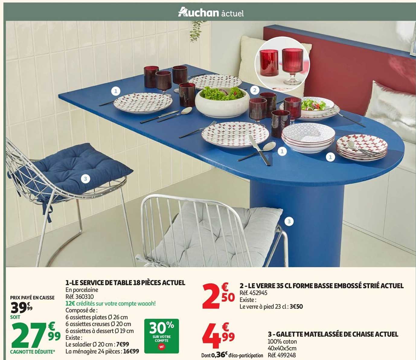 1-LE SERVICE DE TABLE 18 PIÈCES ACTUEL