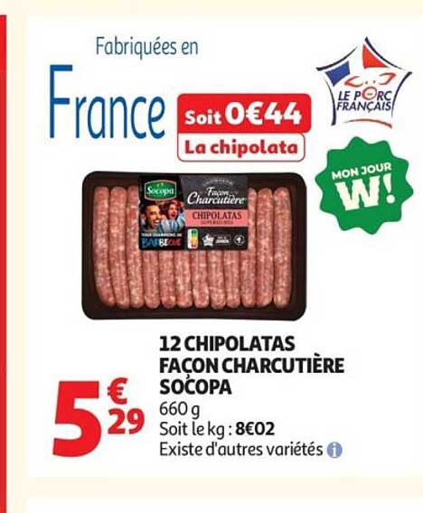 12 CHIPOLATAS FAÇON CHARCUTIÈRE SOCOPA
