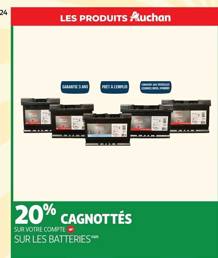 20% CAGNOTTÉS SUR VOTRE COMPTE SUR LES BATTERIES