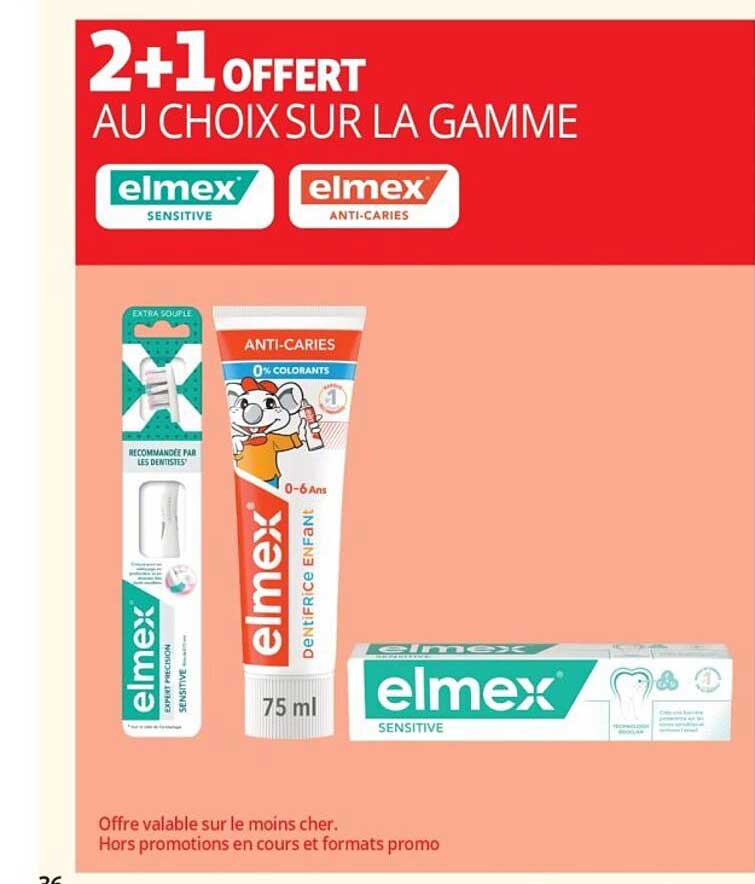 2+1 OFFERT AU CHOIX SUR LA GAMME elmex Sensitive elmex Anti-Caries