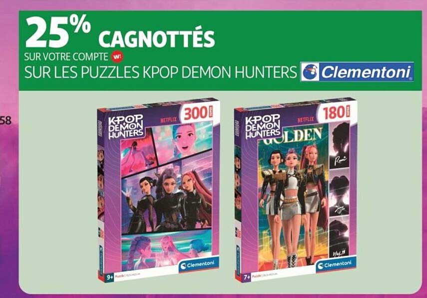 25% CAGNOTTÉS SUR VOTRE COMPTE SUR LES PUZZLES KPOP DEMON HUNTERS