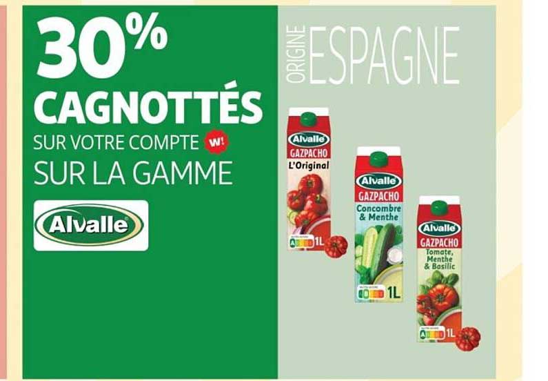 30% CAGNOTTÉS SUR VOTRE COMPTE W! SUR LA GAMME Alvalle