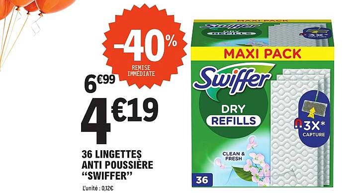 36 LINGETTES ANTI POUSSIÈRE “SWIFFER”