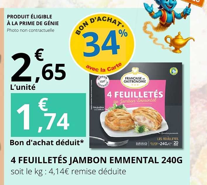 4 FEUILLETÉS JAMBON EMMENTAL 240G