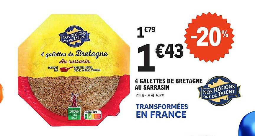 4 galettes de Bretagne Au sarrasin