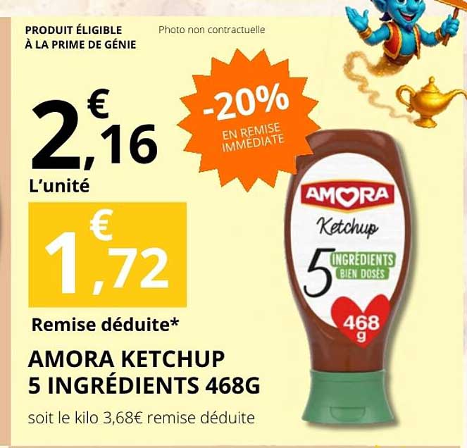 AMORA KETCHUP 5 INGRÉDIENTS 468G