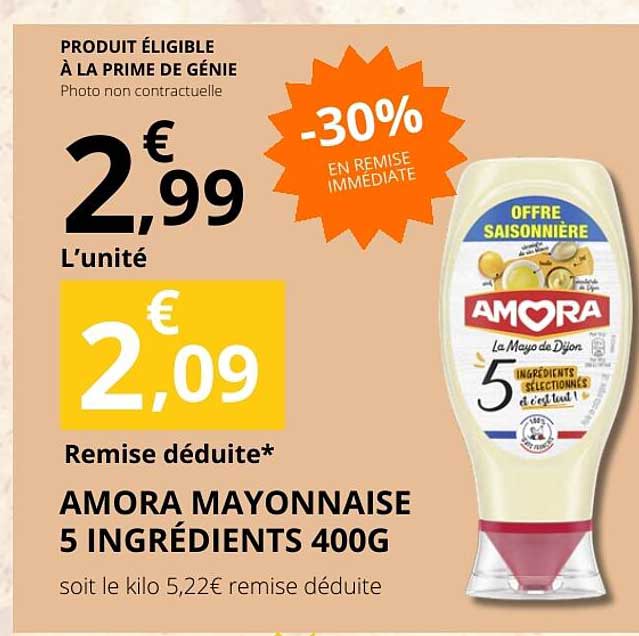AMORA MAYONNAISE 5 INGRÉDIENTS 400G