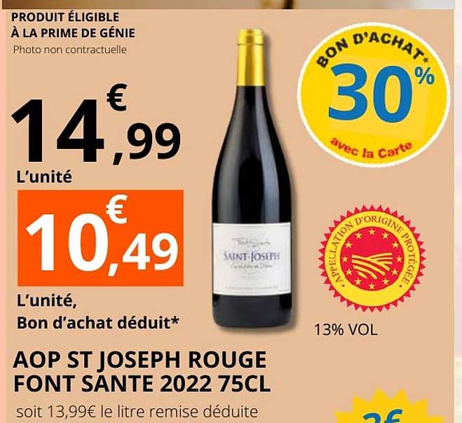 AOP ST JOSEPH ROUGE FONT SANTE 2022 75CL