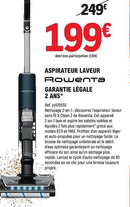 ASPIRATEUR LAVEUR ROWENTA GARANTIE LÉGALE 2 ANS*