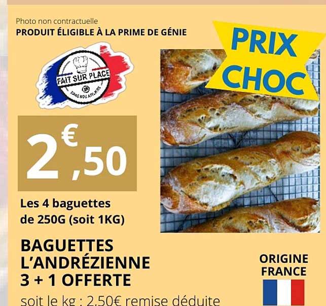 BAGUETTES L'ANDRÉZIENNE 3 + 1 OFFERTE