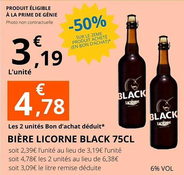 BIÈRE LICORNE BLACK 75CL
