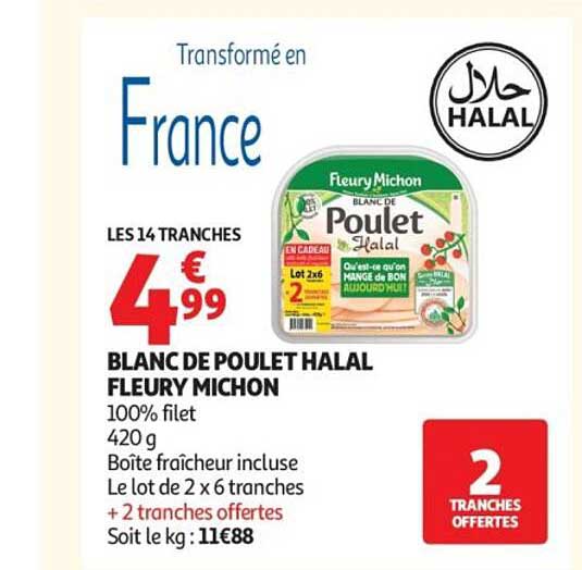 BLANC DE POULET HALAL FLEURY MICHON