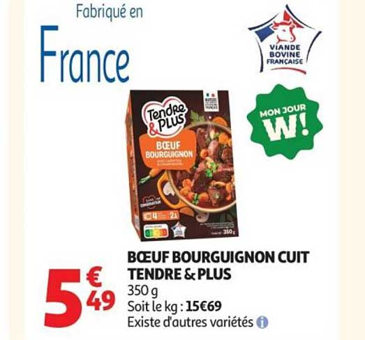 BŒUF BOURGUIGNON CUIT TENDRE & PLUS