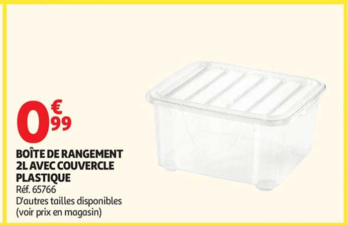 BOÎTE DE RANGEMENT 2L AVEC COUVERCLE PLASTIQUE