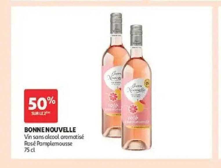 BONNE NOUVELLE Vin sans alcool aromatisé Rosé Pamplemousse 75 cl