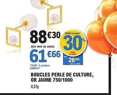 BOUCLES PERLE DE CULTURE, OR JAUNE 750/1000