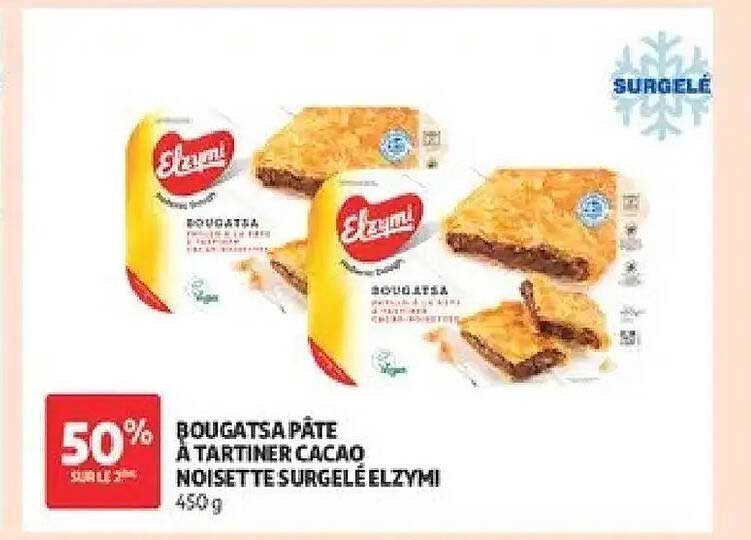 BOUGATSA PÂTE À TARTINER CACAO NOISETTES SURGELÉE ELYMI 450 g