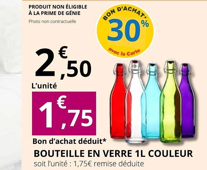 BOUTEILLE EN VERRE 1L COULEUR