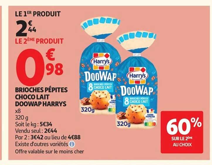 BRIOCHES PÉPITES CHOCO LAIT DOOWAP HARRYS