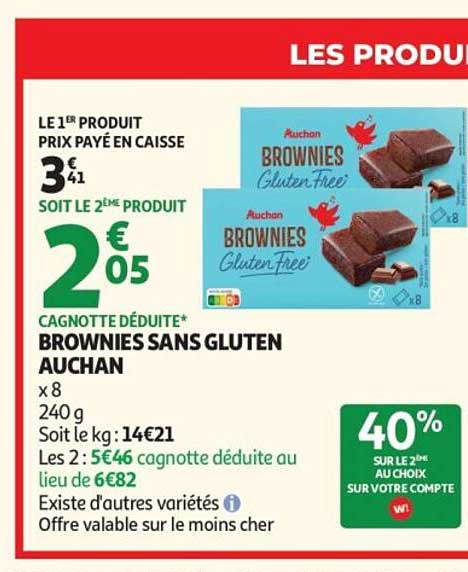 BROWNIES SANS GLUTEN AUCHAN