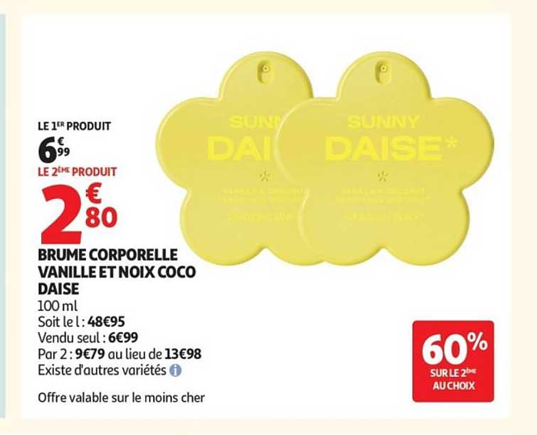 BRUME CORPORELLE VANILLE ET NOIX COCO DAISE