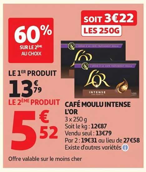 CAFÉ MOULU INTENSE L'OR