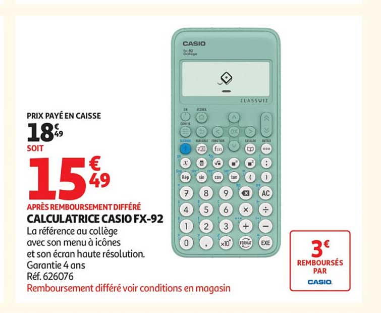 CALCULATRICE CASIO FX-92