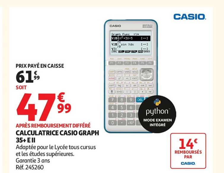 CALCULATRICE CASIO GRAPH 35+ EII