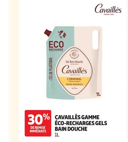 CAVAILLÈS GAMME ÉCO-RECHARGES GELS BAIN DOUCHE 1L