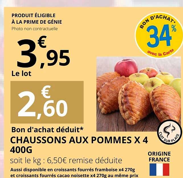 CHAUSSONS AUX POMMES X 4 400G