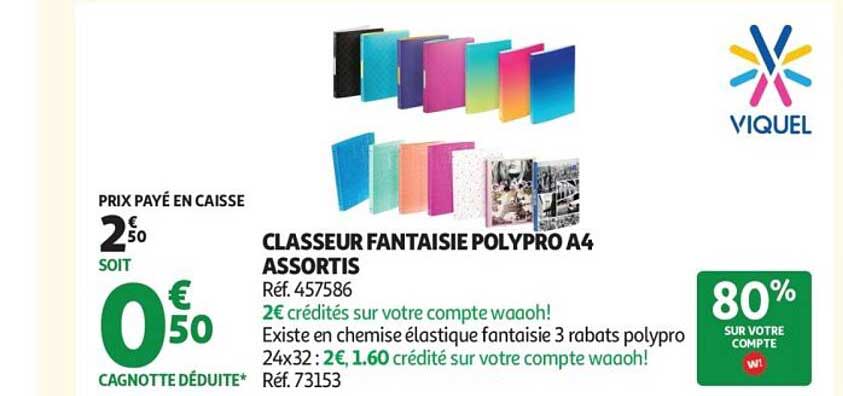 CLASSEUR FANTAISIE POLYPRO A4 ASSORTIS