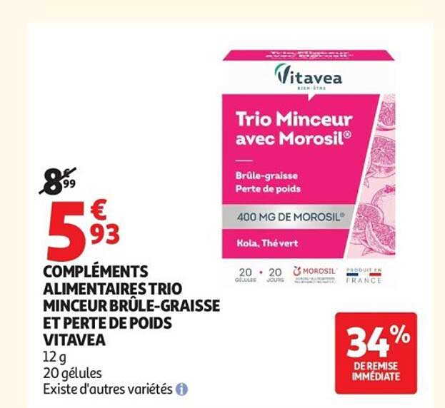 COMPLÉMENTS ALIMENTAIRES TRIO MINCEUR BRÛLE-GRAISSE ET PERTE DE POIDS VITAVEA