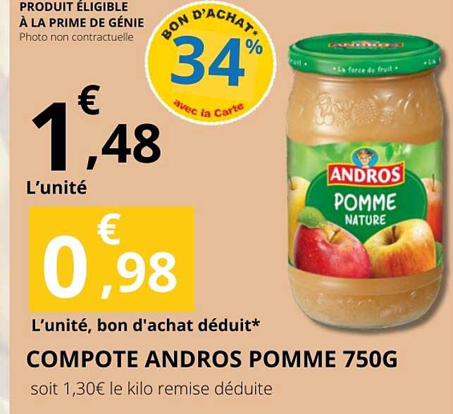 COMPOTE ANDROS POMME 750G