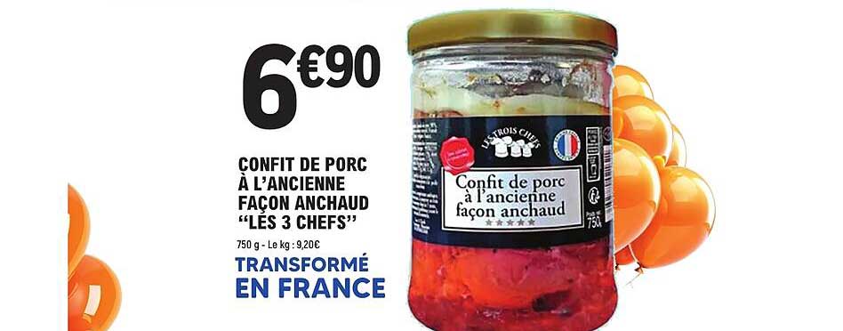 CONFIT DE PORC À L’ANCIENNE FAÇON ANCHAUD “LES 3 CHEFS”