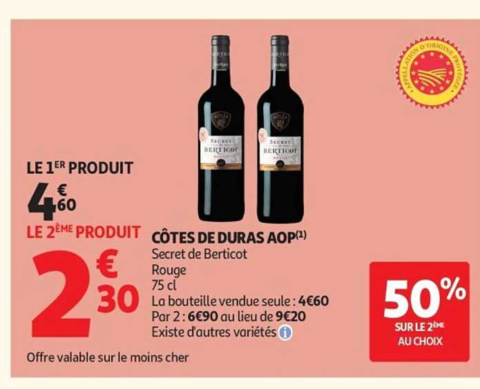 CÔTES DE DURAS AOP Secret de Berticot Rouge 75 cl