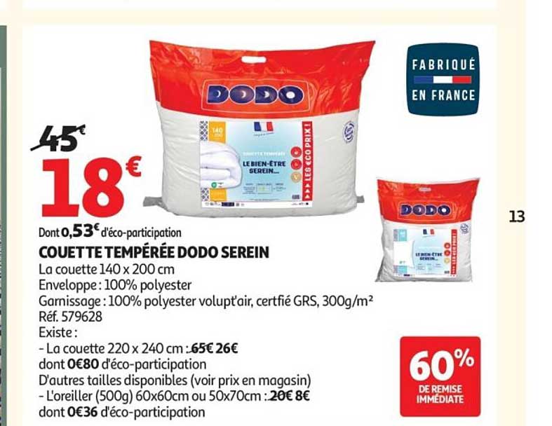 COUETTE TEMPÉRÉE DODO SEREIN